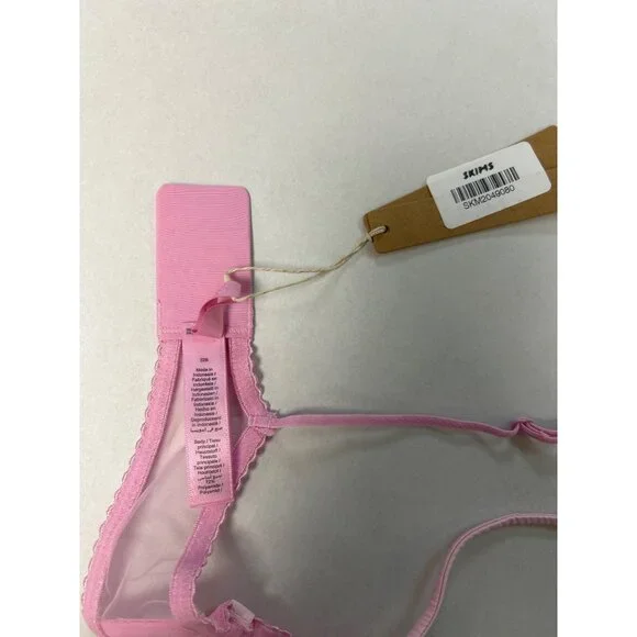 SKIMS Embroidered Tulle Unlined Demi Bra Bubble Gum Size 32B NWT - Picture 10 of 10